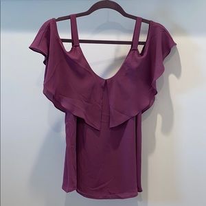 New York & Company Cold Shoulder Top